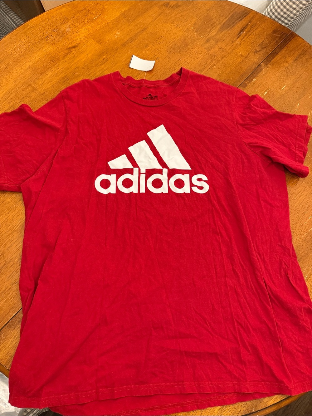 adidas Red Tee with White Trefoil-Style Logo xxxl